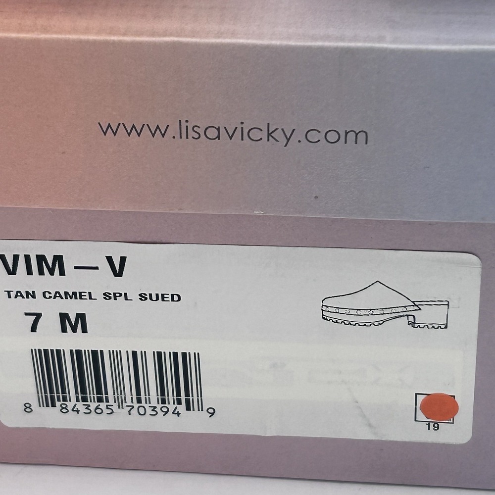 Lisa Vicky VIM-V Women's Tan Camel Suede Clog Mules Shoes Metal Studs Size 7M - Picture 3 of 11